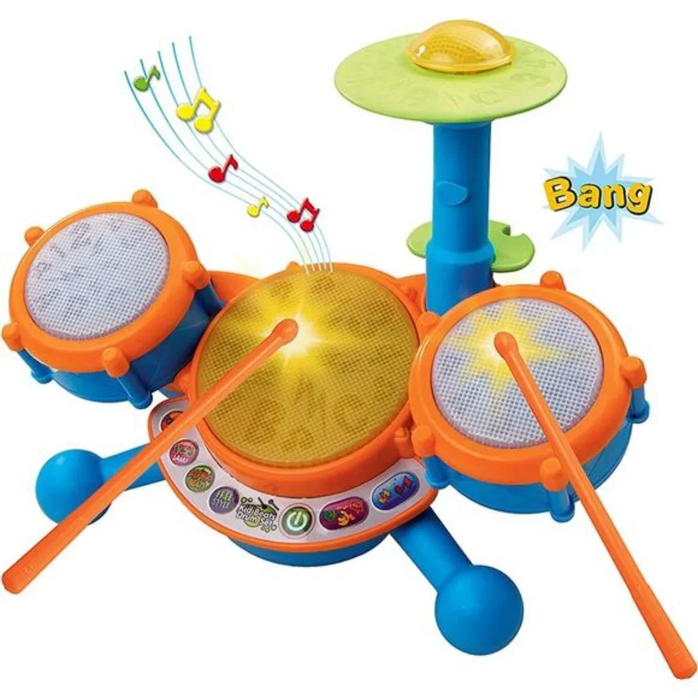 KidiBeats Kids Drum Set, Orange